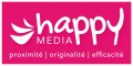 HAPPY MEDIA logo fond rose copie